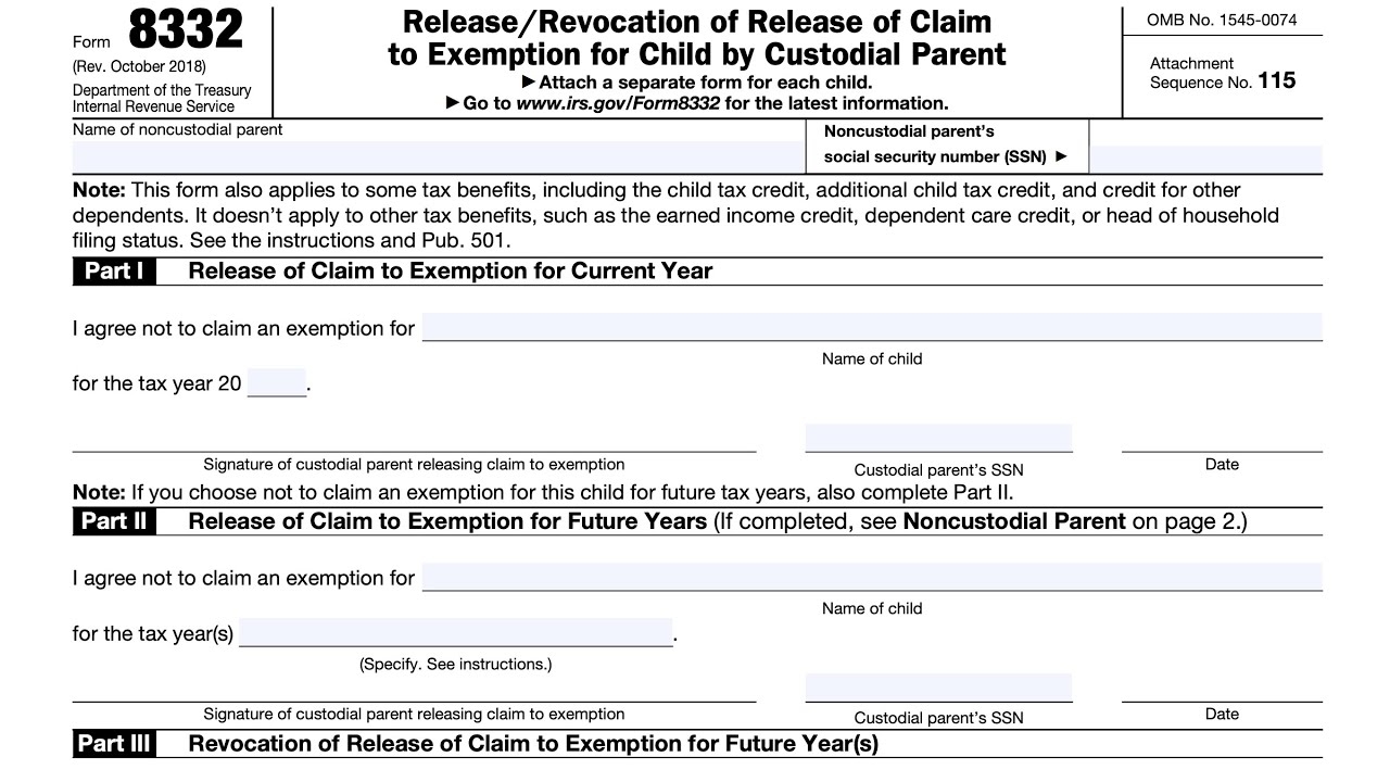 Irs Form For Claiming Child Dependent