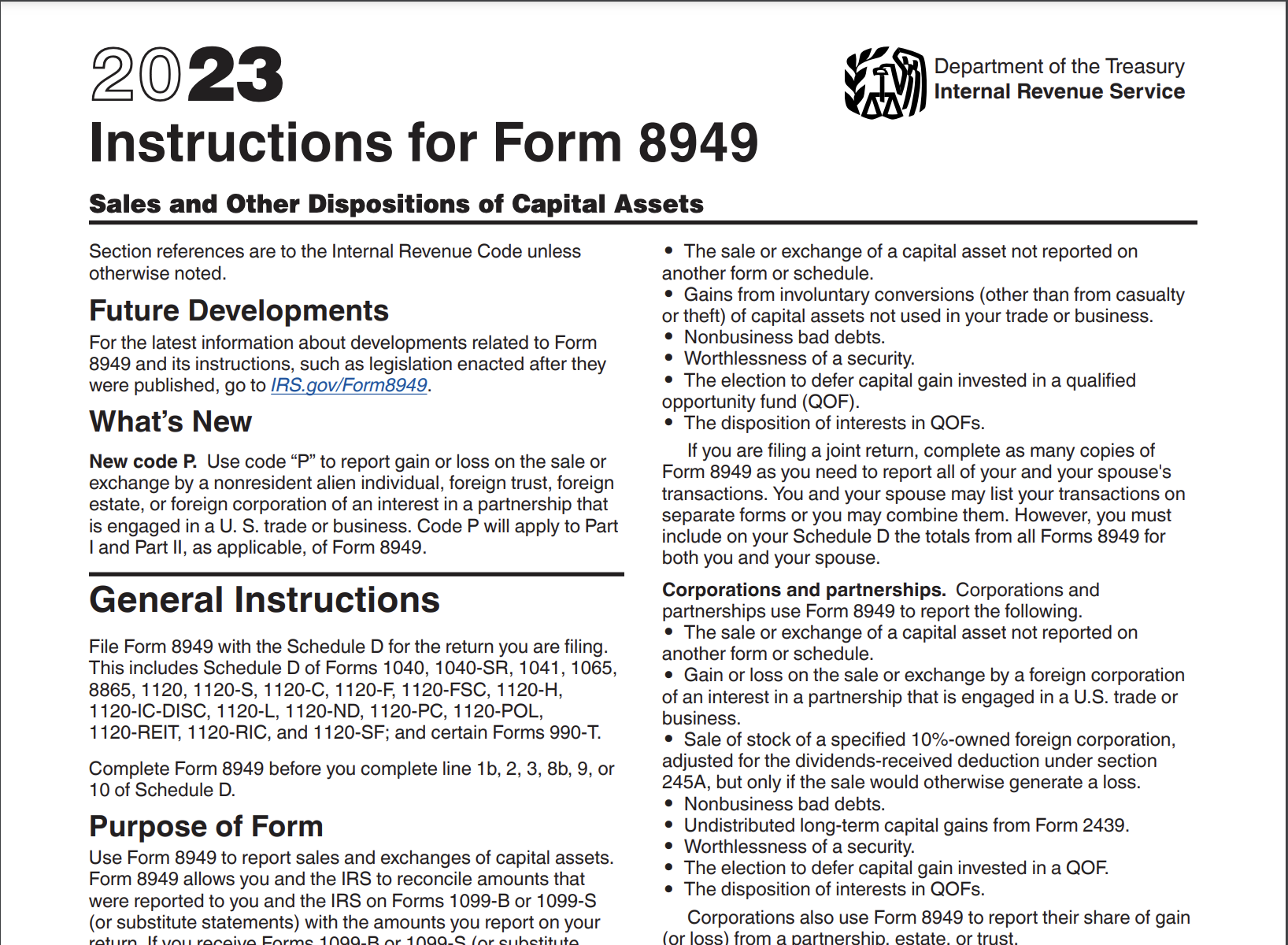 Irs Form 8949 2023 Pdf