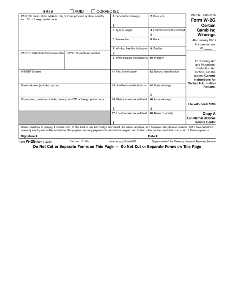W2 G Form 2025