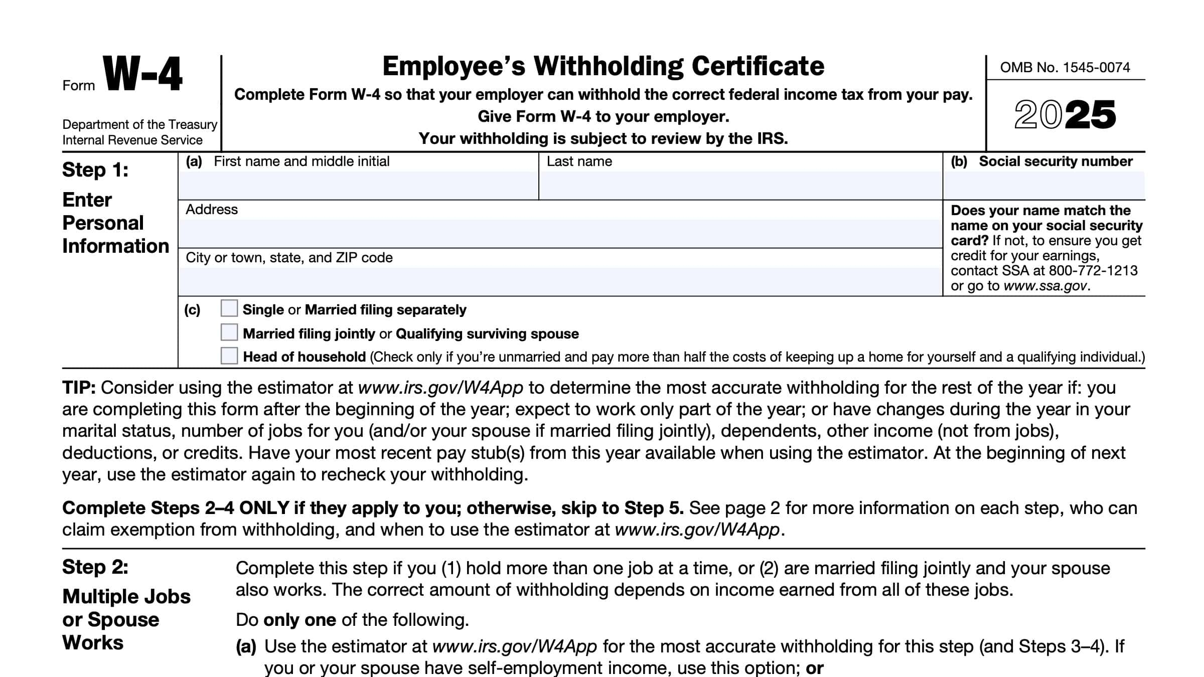Form 2024 W-4