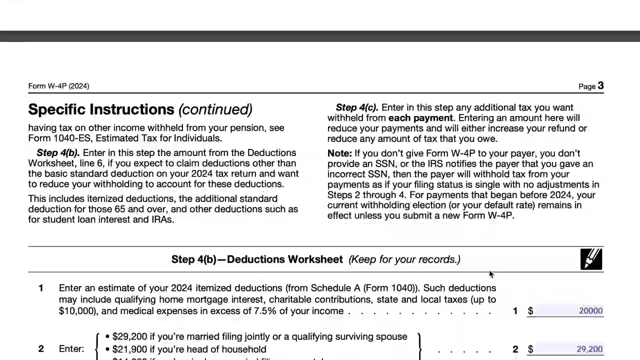 IRS Form W 4P Walkthrough ARCHIVED COPY READ COMMENTS ONLY