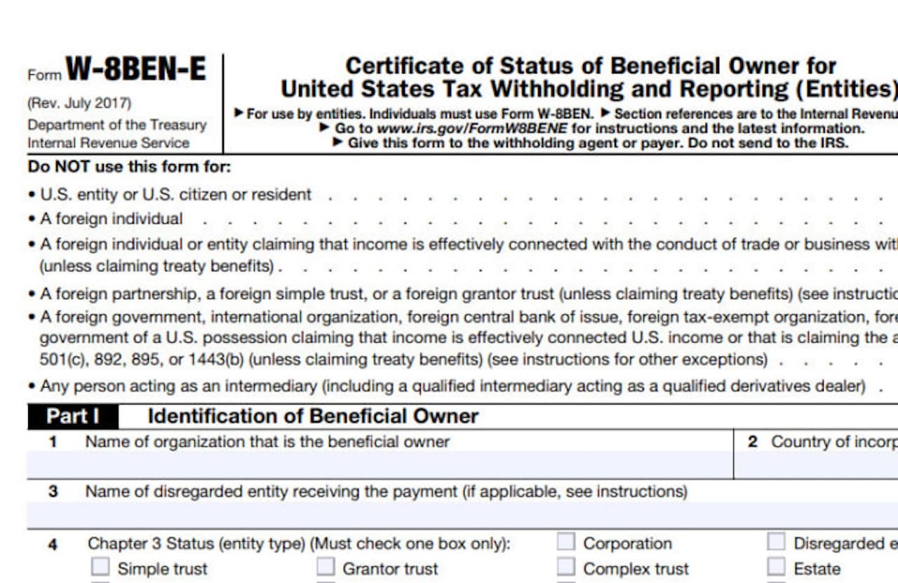 Form W-9 Or W-8