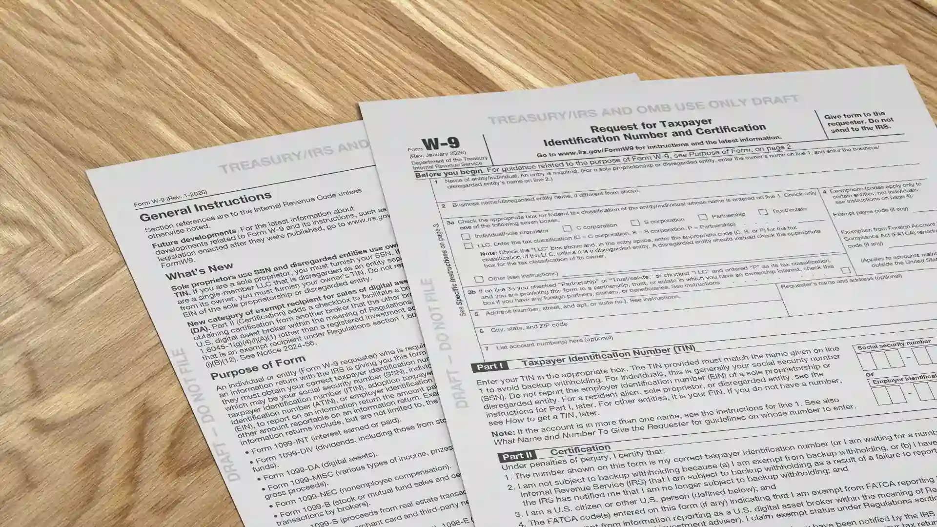 Form W-9 Irs C Notice - Certified