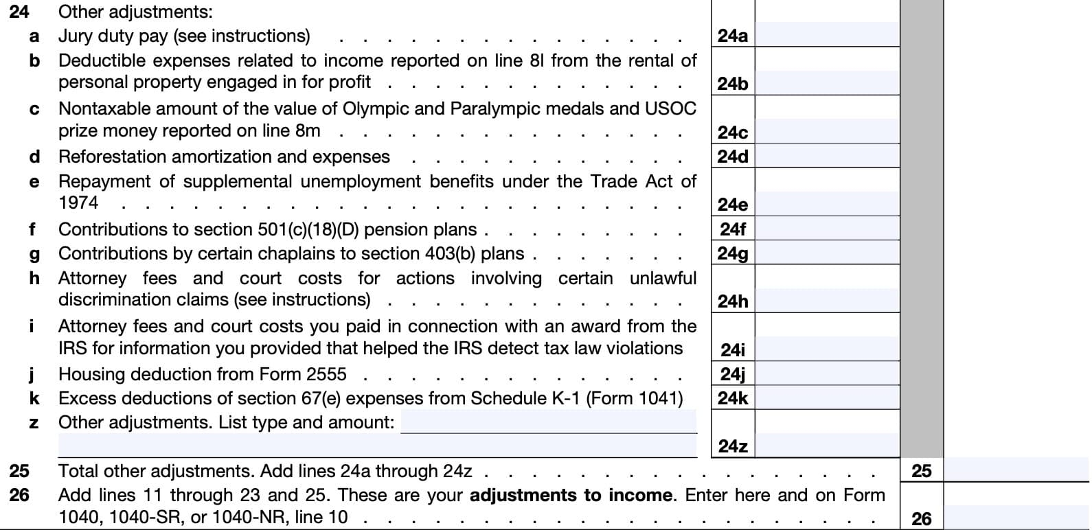 Irs 2022 Form 1040 Schedule 1