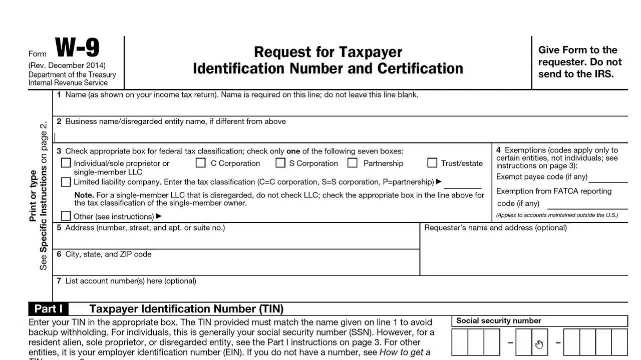 IRS W9 FORM STEP BY STEP TUTORIAL How To Fill Out W9 Tax