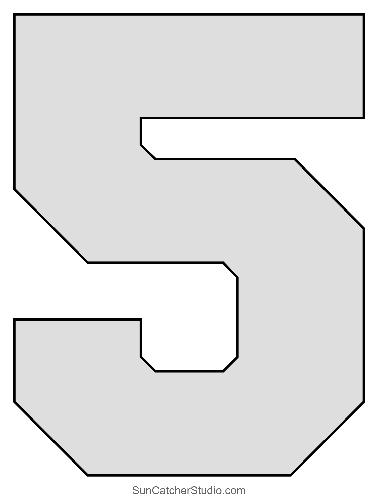 Number 5 Stencil Printable
