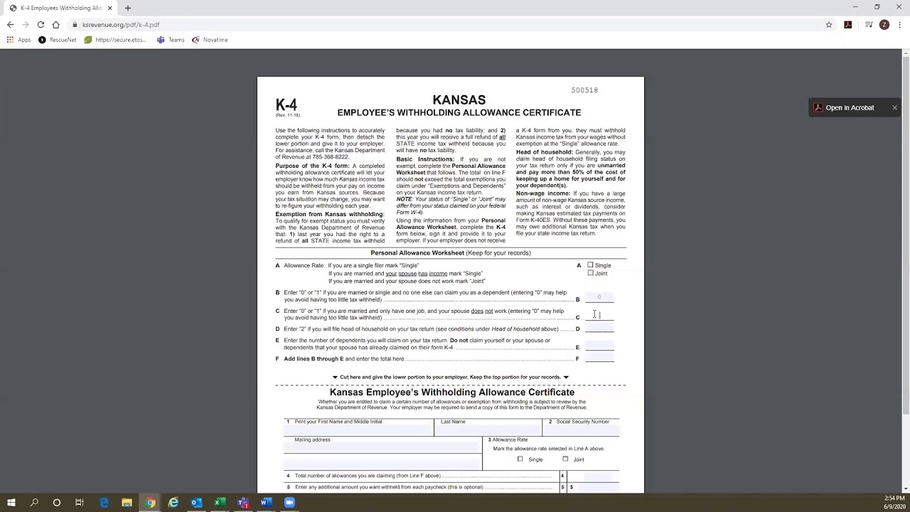 K 4 Taxes