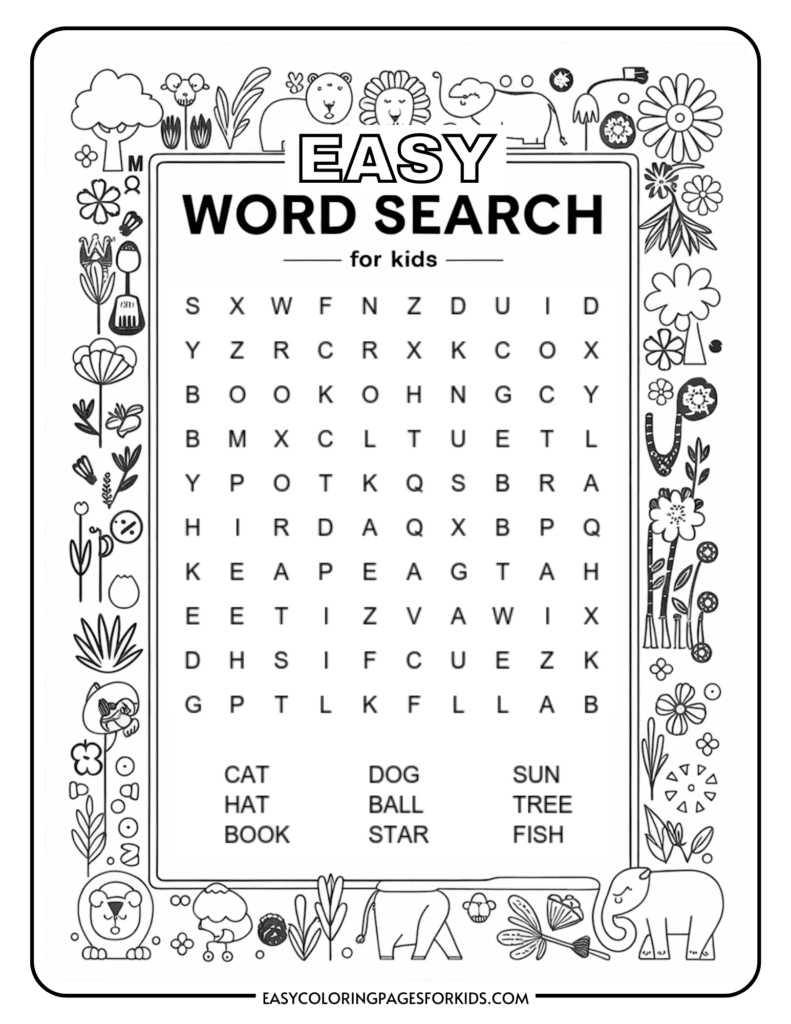 Word Puzzle For Kids Printable