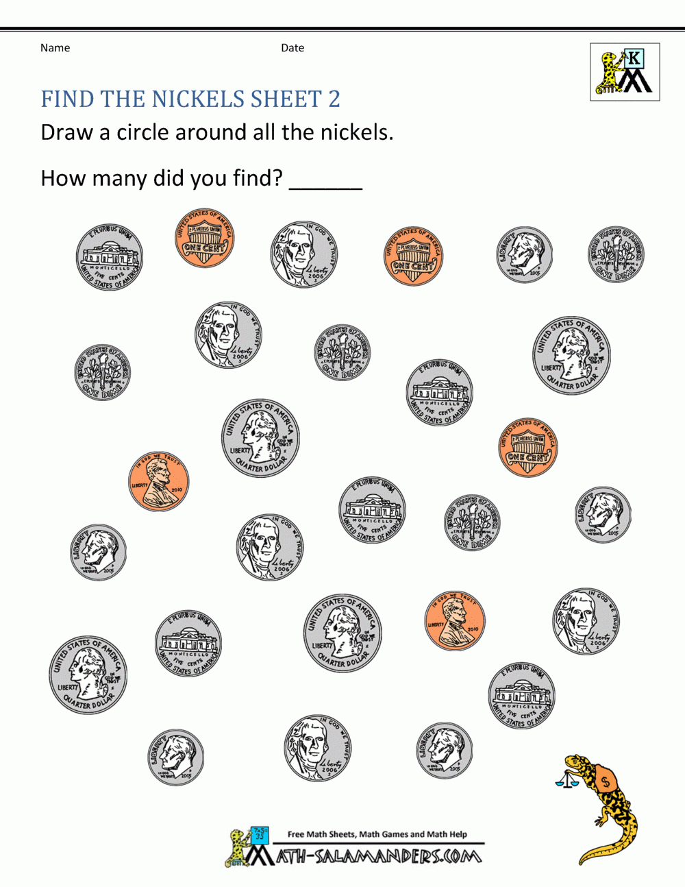 Free Printable Money Worksheets For Kids