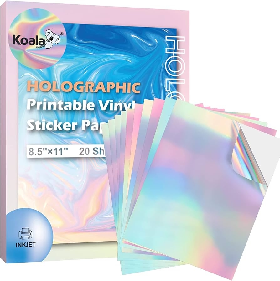 Koala Holographic Sticker Paper For Inkjet Printer 20 Sheets 8 5 