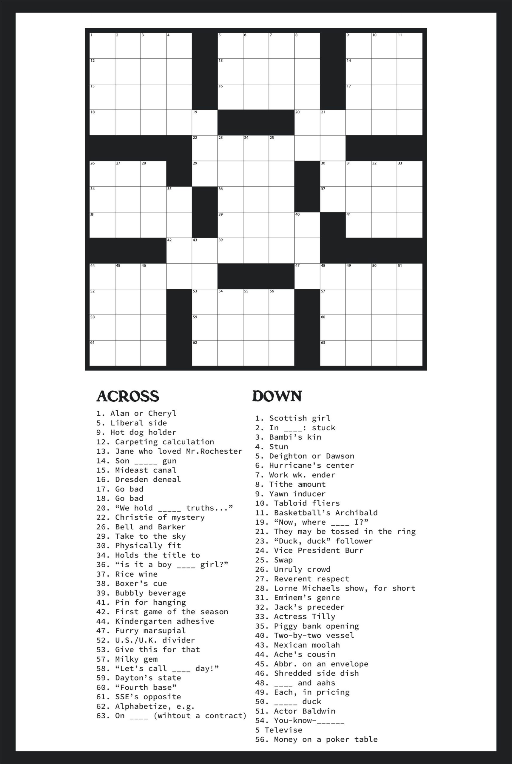 Large Print Easy Crossword Puzzles 10 Free PDF Printables 
