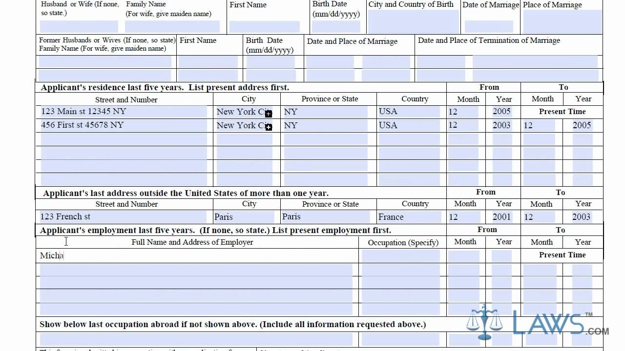 Biographic Information Uscis Form G-325a