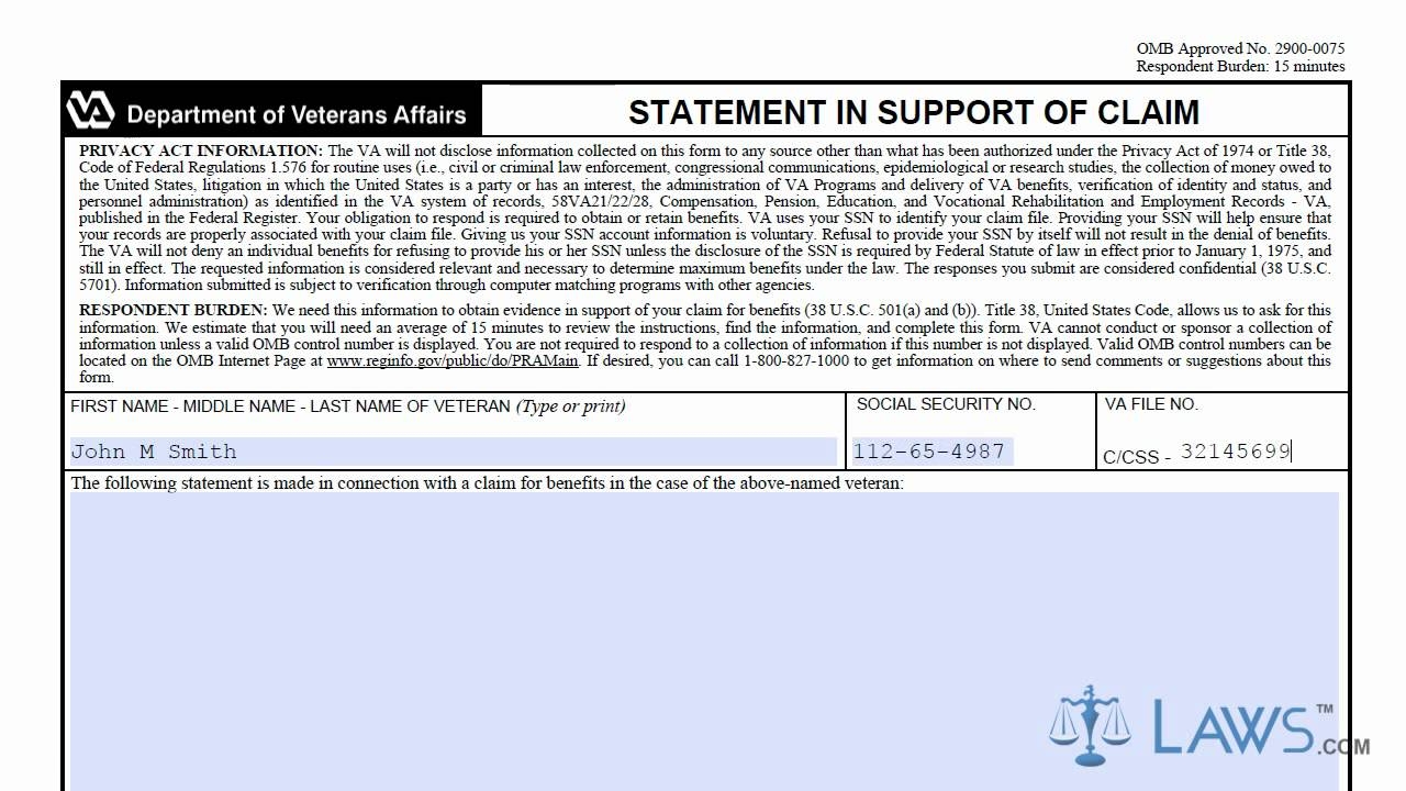 Va Form 21 4138 Printable Free