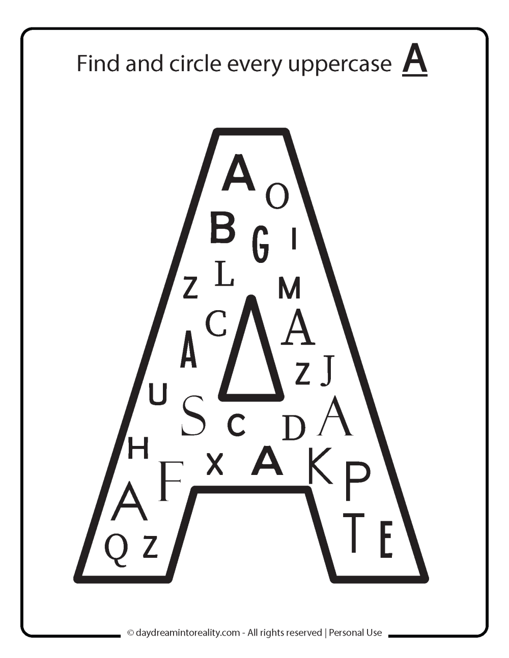 Printable Letter A Worksheets For Toddlers