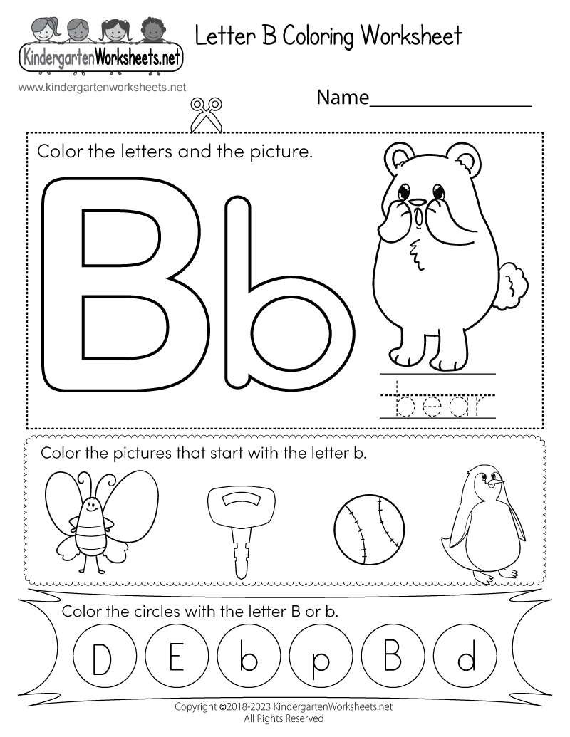 Letter B Printable Worksheets