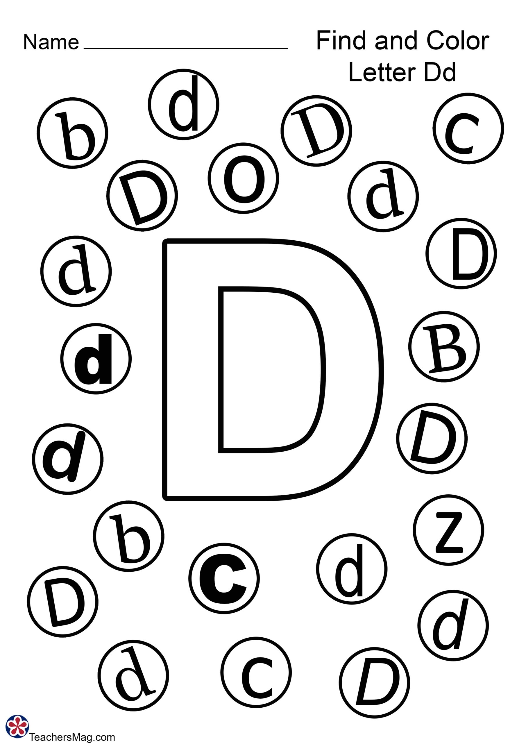 Letter D Free Printable