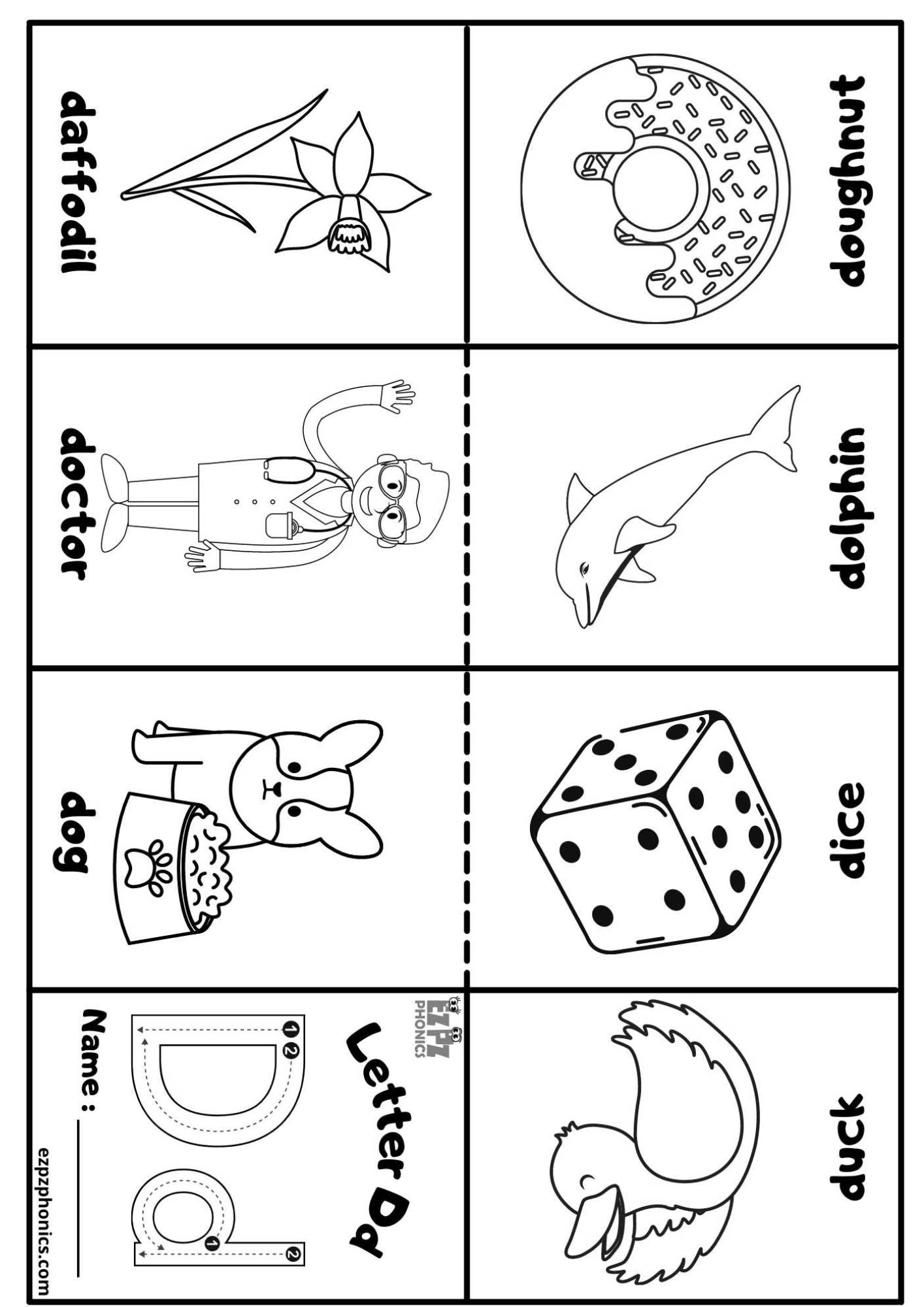Free Printable Worksheets Letter D Coloring
