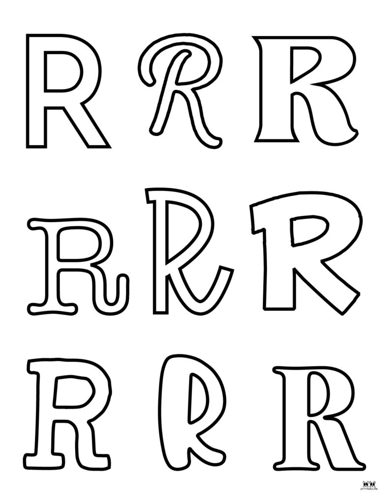 R Printable Letter