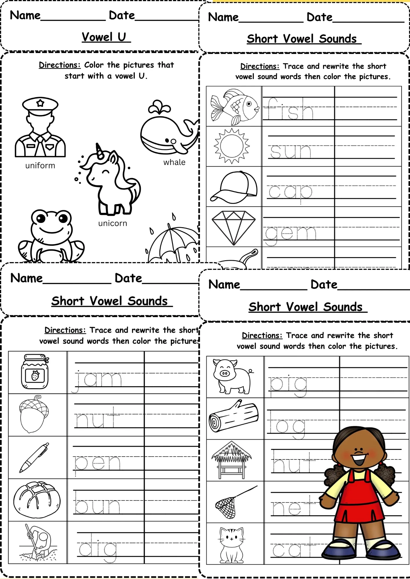 Free Printable Long And Short Vowel Worksheet