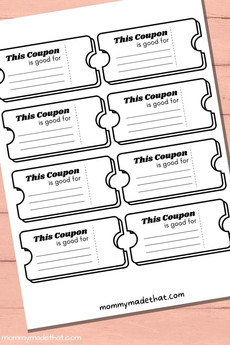 Printable Coupon Book Template