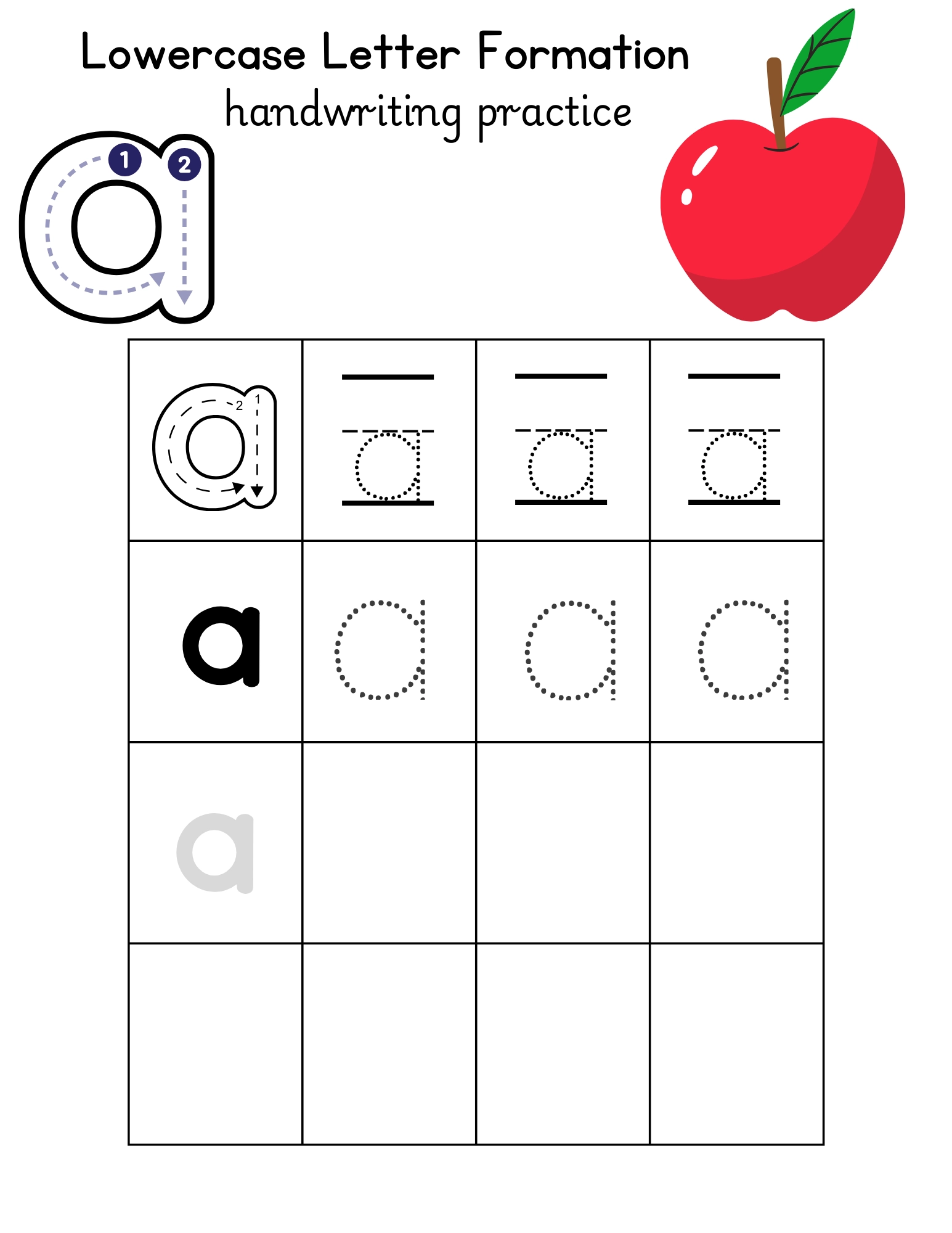 Lowercase Letter Tracing Worksheets Free Preschool Printables 