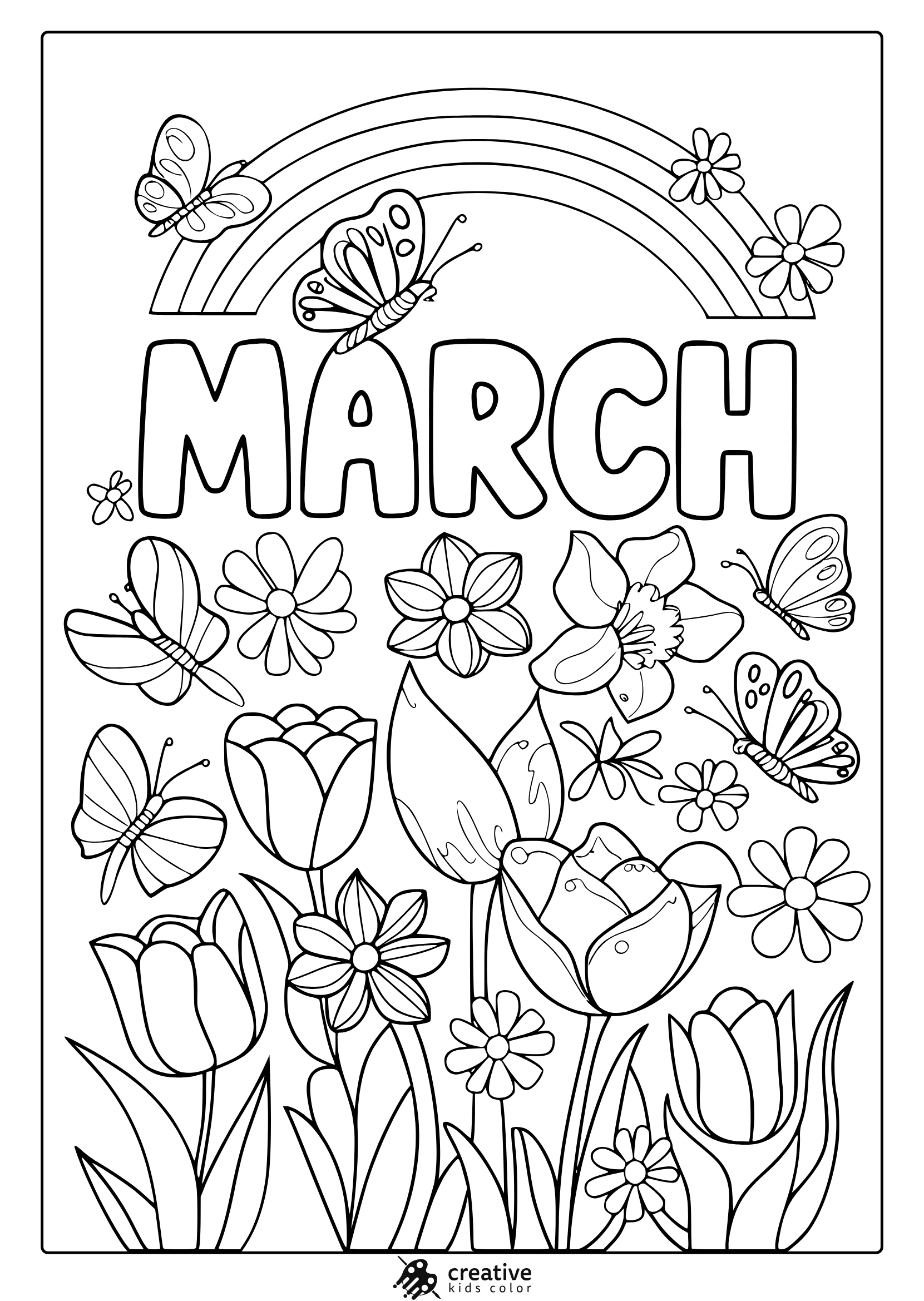 March Printable Coloring Sheets