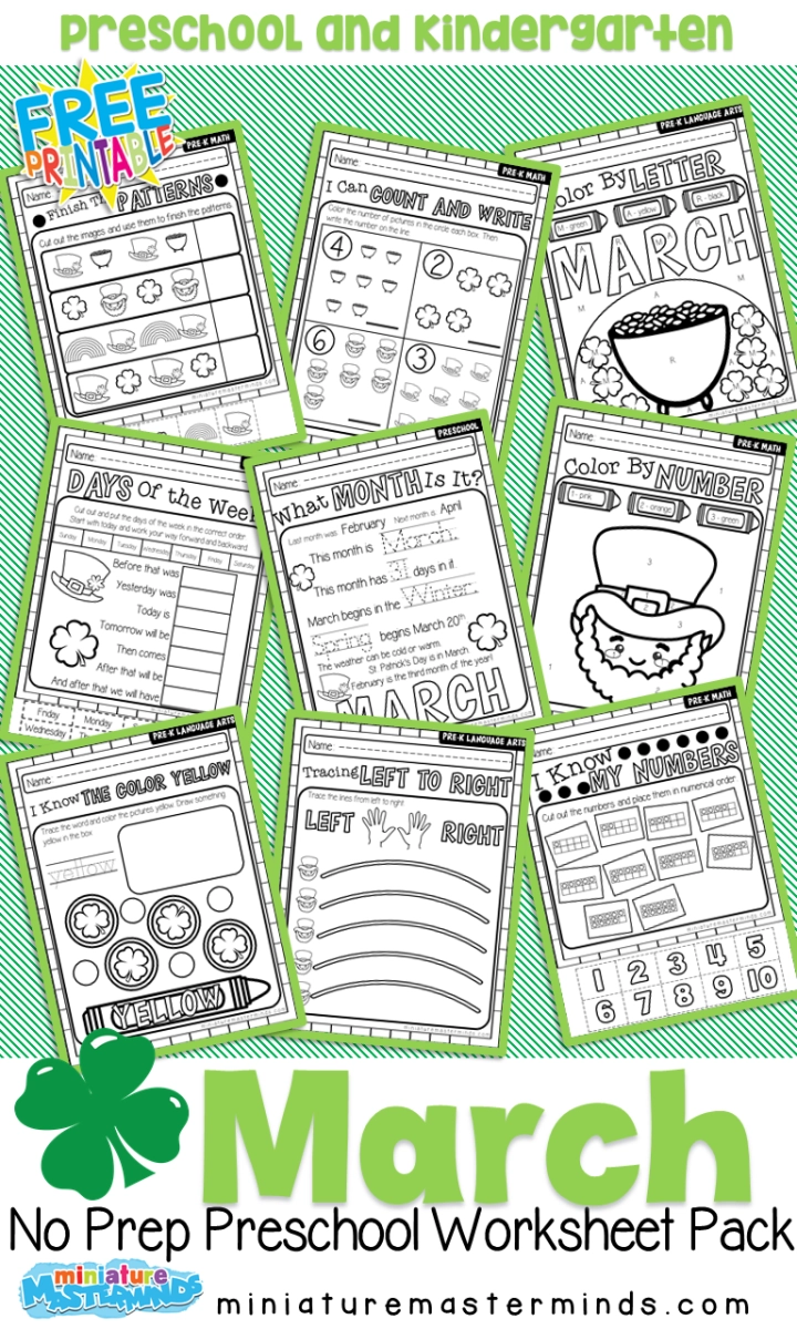 Free Printable March Activities For Kids