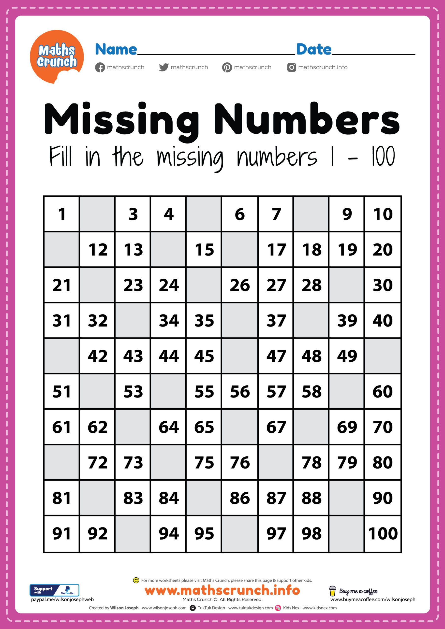 Printable Math Worksheets Free Pdf
