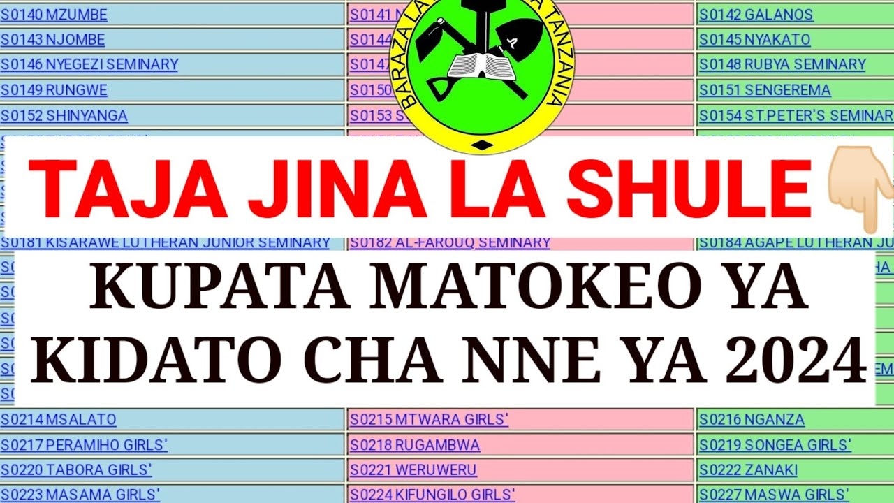  MATOKEO YA FORM FOUR NECTA 2024 2025 Bofya Hii Link Kuona Shule Yako 