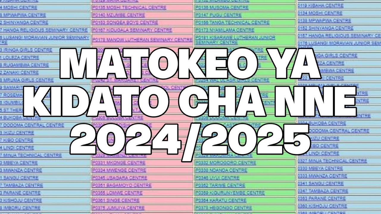 MATOKEO YA KIDATO CHA NNE 2024 2025 NECTA TAZAMA HAPA FORM FOUR RESULTS 2024 2025