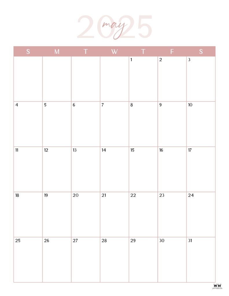 Blank Printable May Calendar