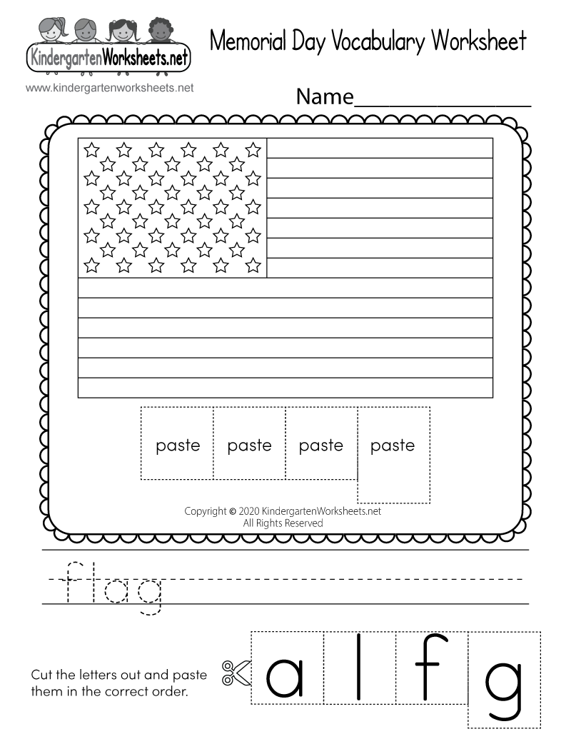 Memorial Day Vocabulary Worksheet Free Printable Digital amp PDF
