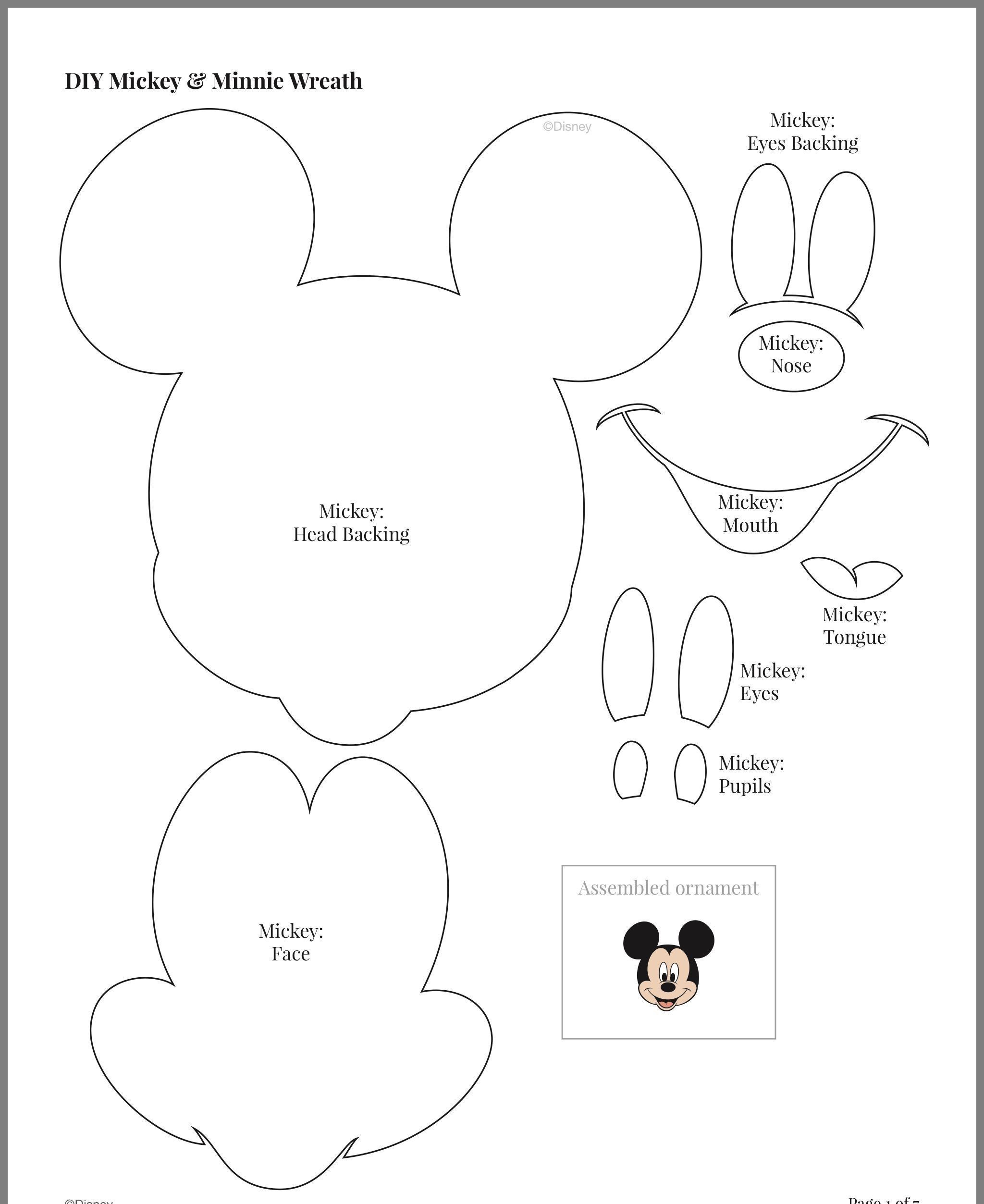 Mickey Mouse Face Cake Template Printable Addictionary 2D