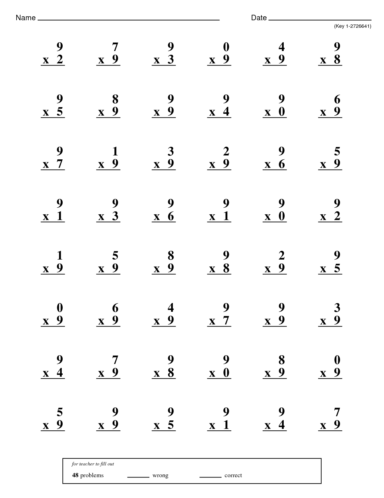 Mad Minute Math Free Printable Worksheets
