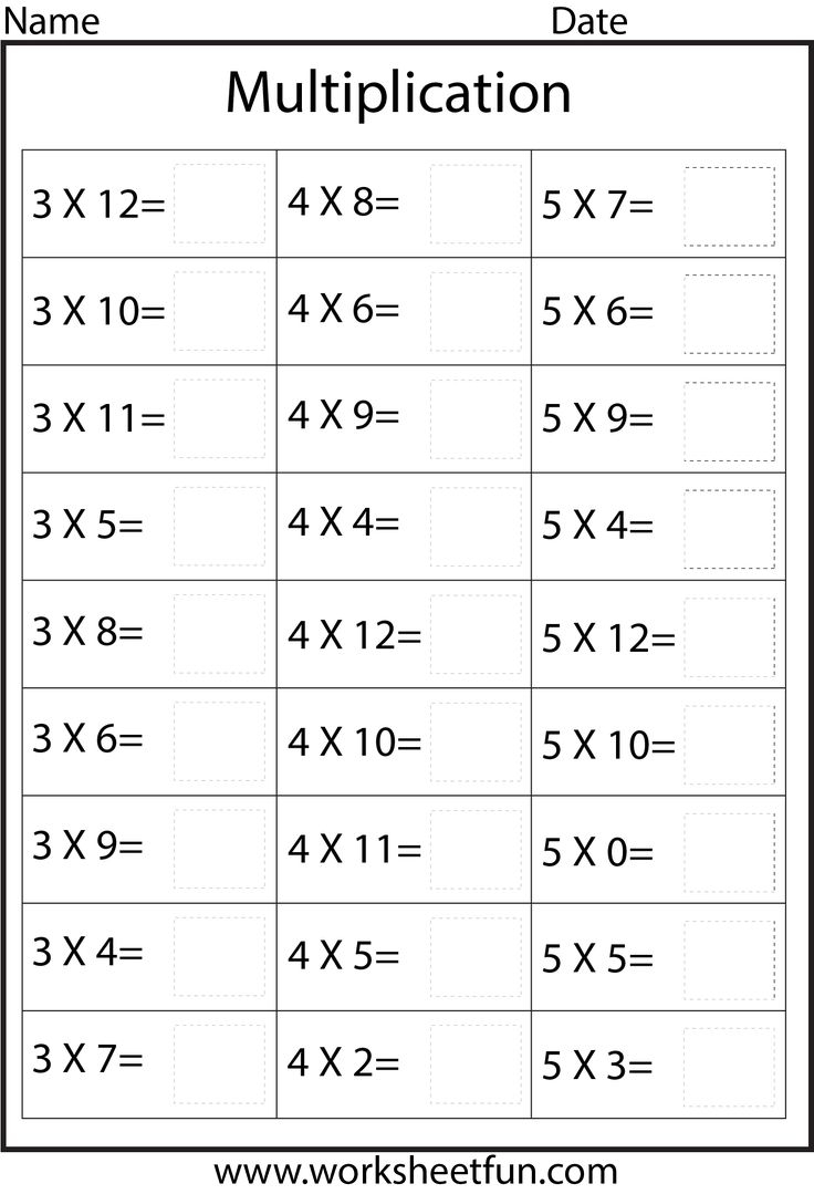 Multiplication Mixed Times Tables Ten Worksheets FREE 