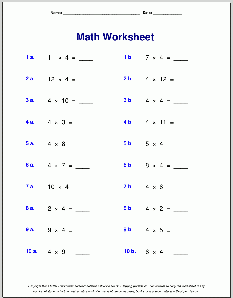 3rd Grade Worksheets Printable Math