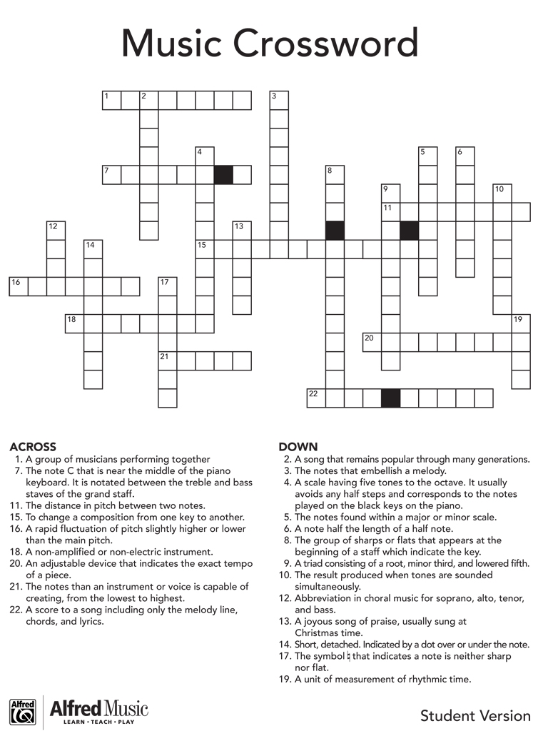 Free Music Puzzles Printable
