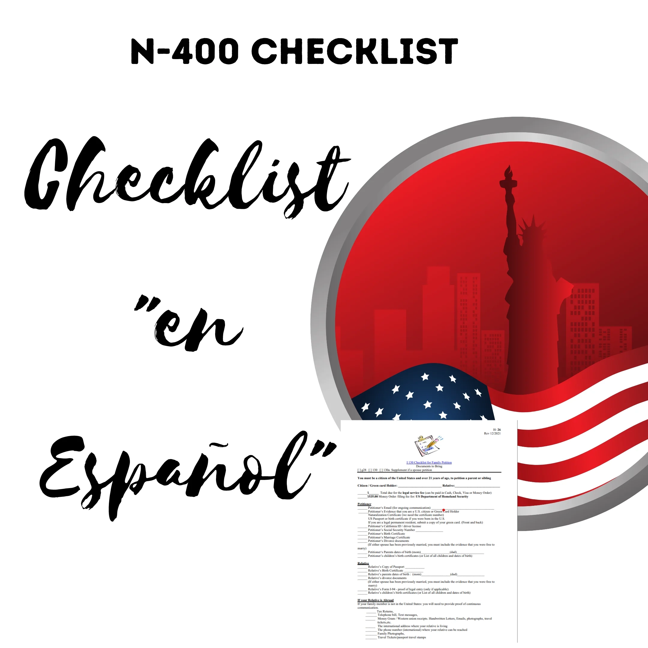 N 400 Application For Citizenship Checklist In Spanish 