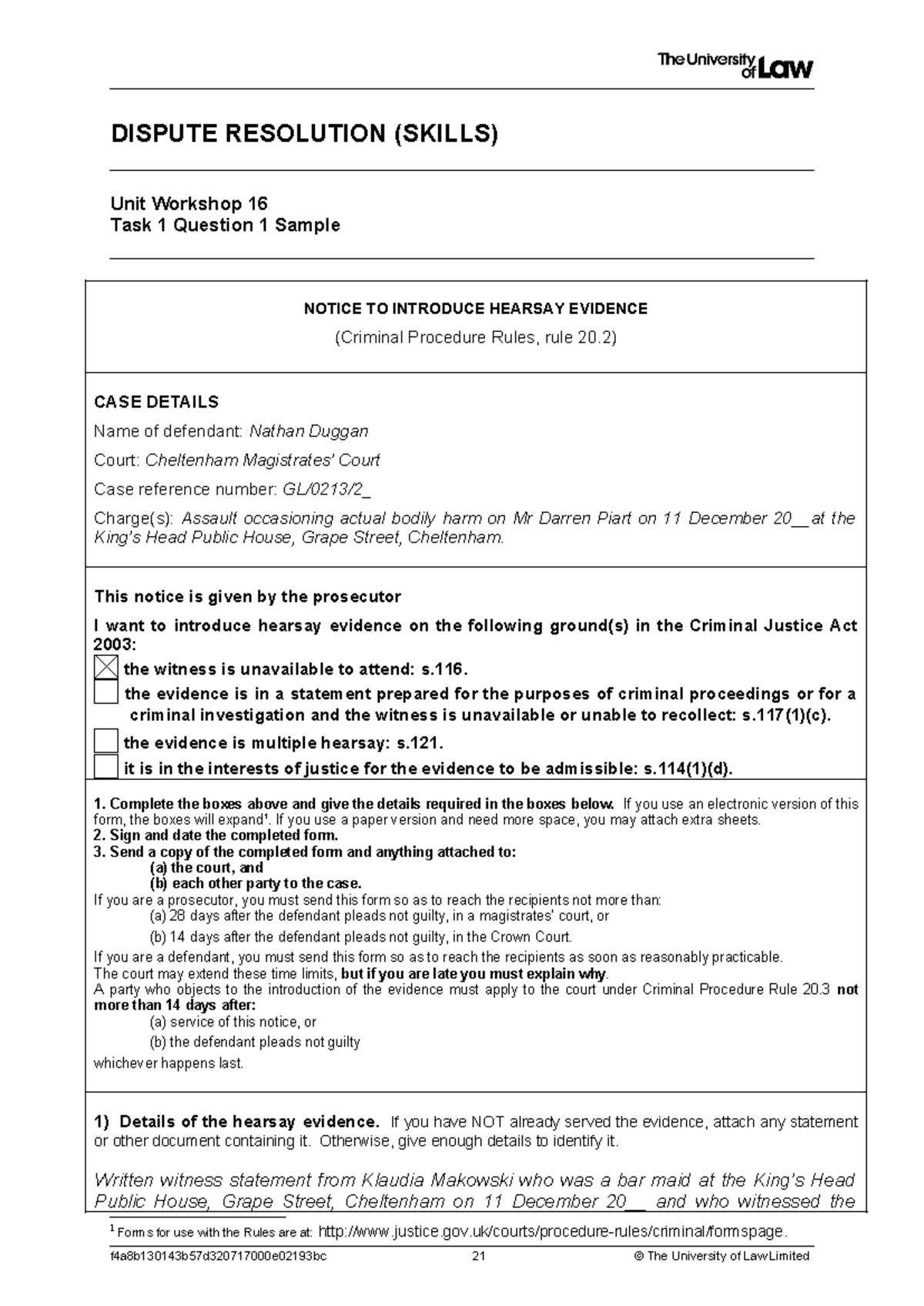 N9 Claim Form Response Pack Instructions And Guidelines Studocu