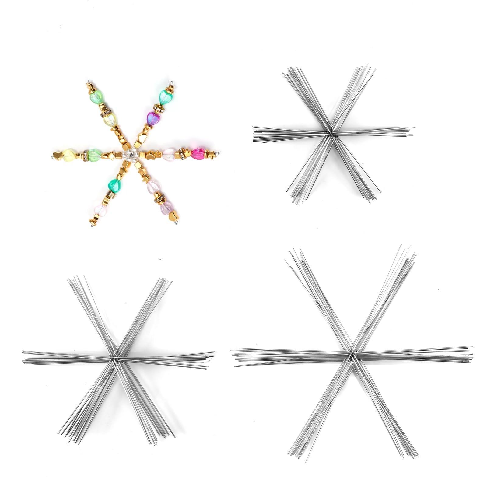 NQEUEPN 36pcs Metal Wire Snowflake Forms 3 7 In 4 5 In 6 In Bead 