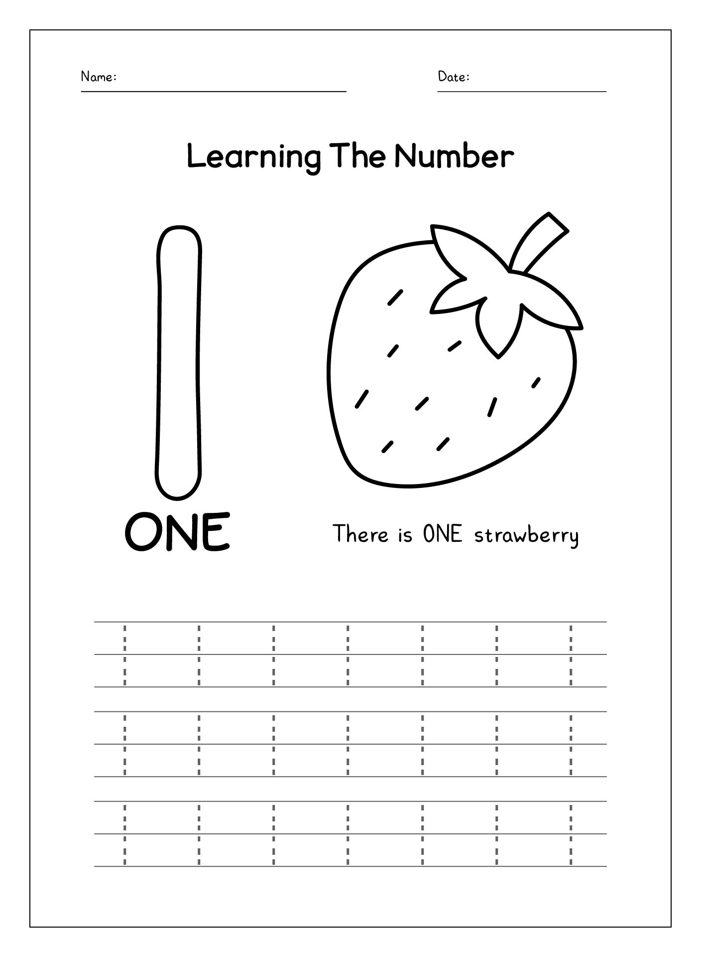 Printable Number 1 Worksheets For Toddlers