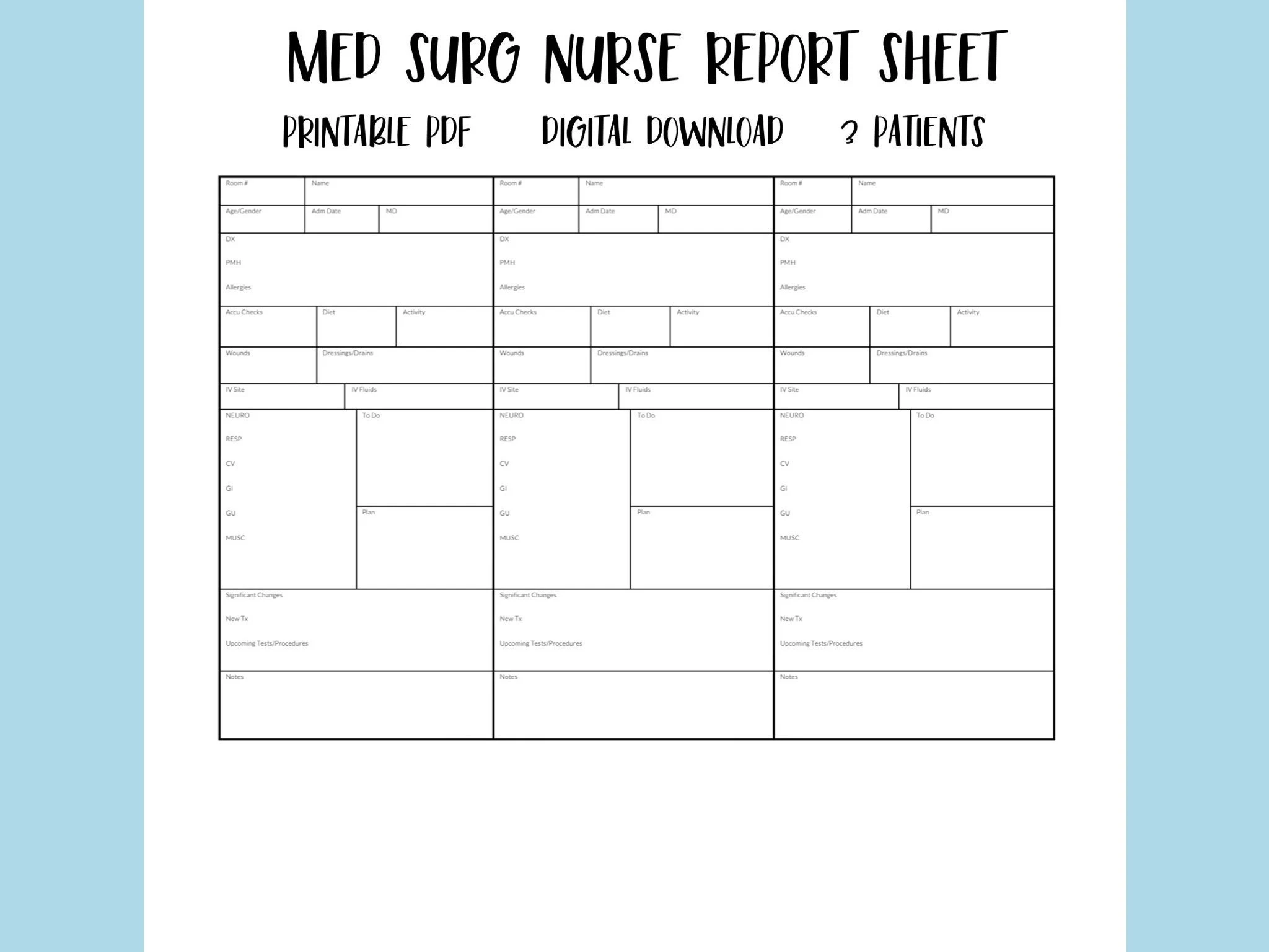 Nurse Brain Sheets Pdf Nursing School Supplies Sheet Notebook 