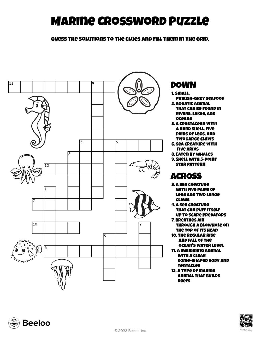 Themed Crossword Puzzles Printable Free