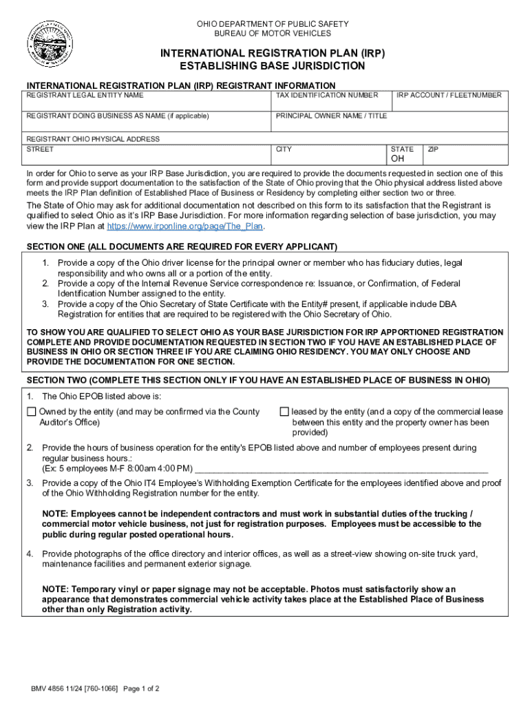 OH BMV 4856 Form Fill Online Printable Fillable Blank PdfFiller