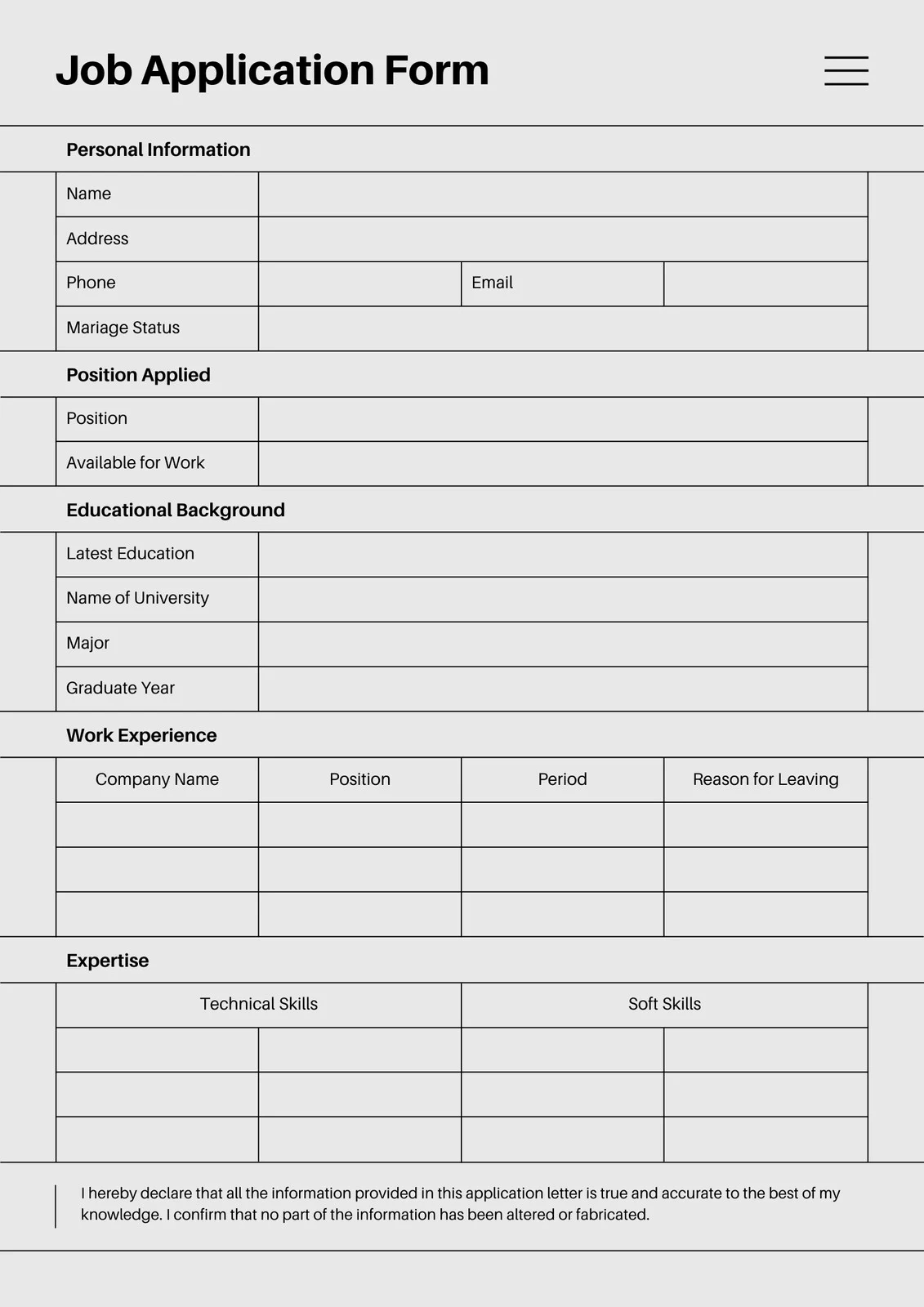 Page 2 Free Form Document Templates To Customize And Print Canva