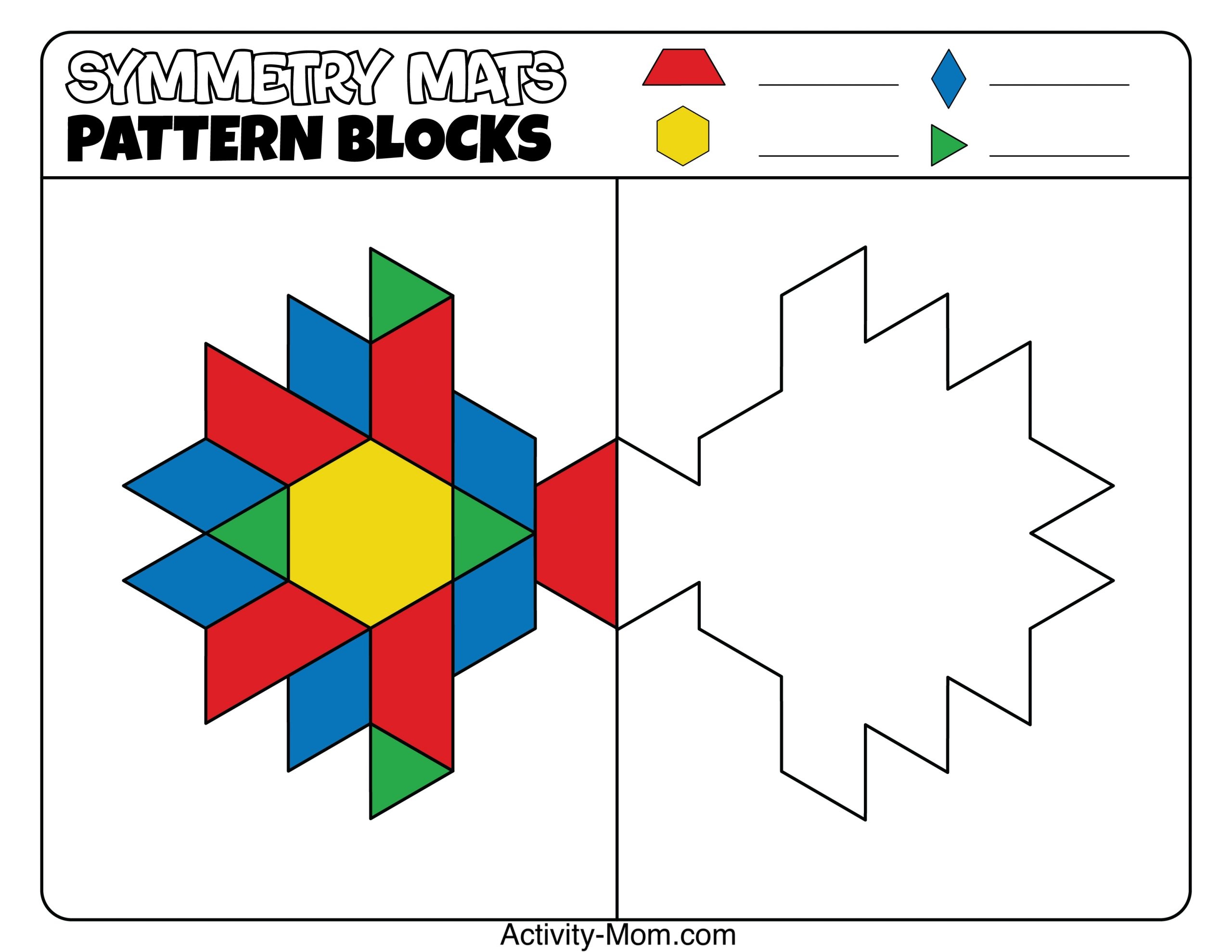 Pattern Block Mats free Printable The Activity Mom