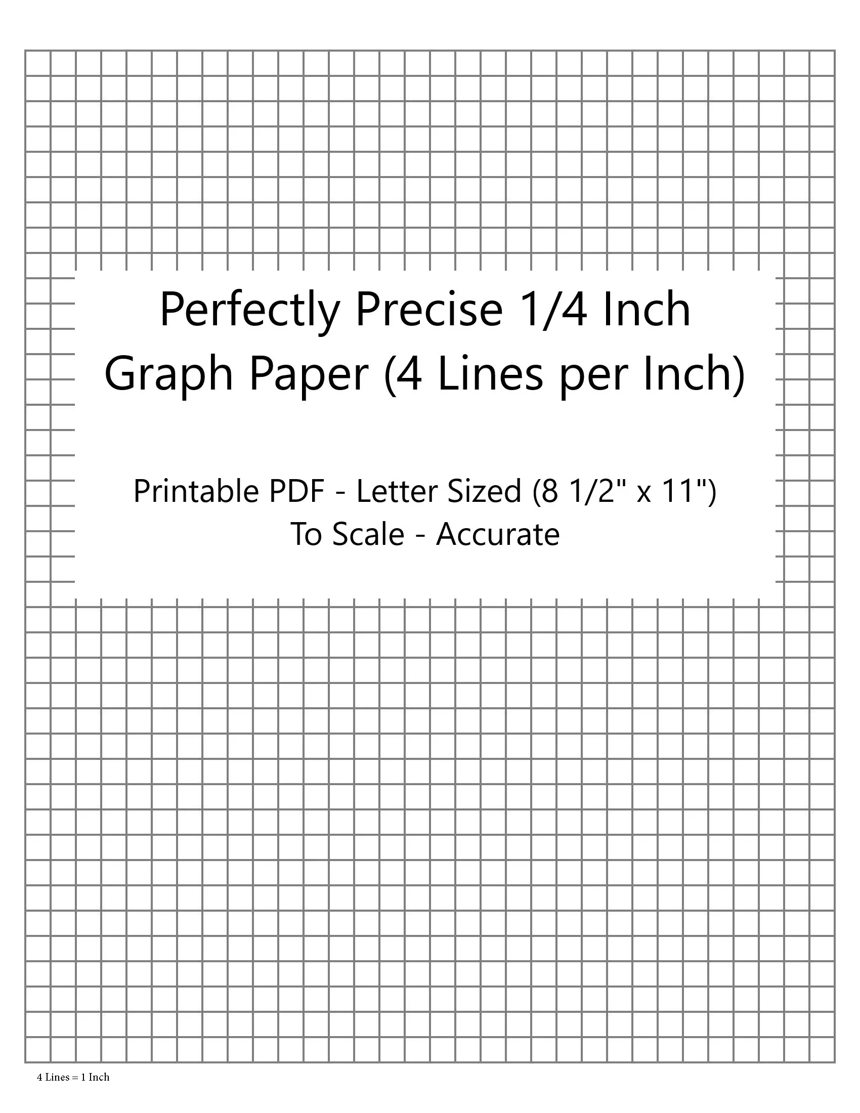Perfectly Scaled And Precise Printable Graph Paper 4 4 1 4 
