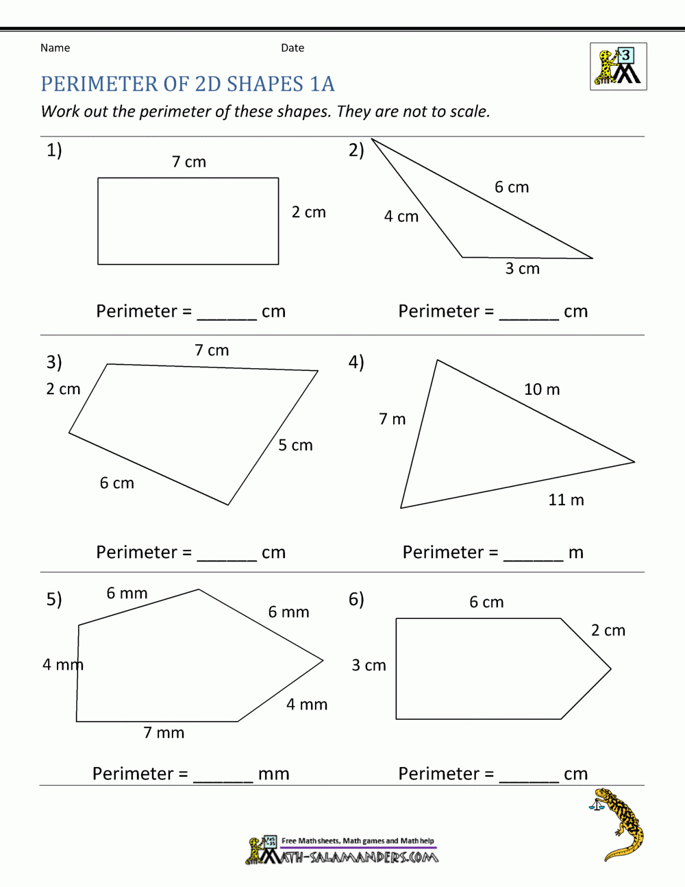 Free Printable Perimeter Worksheets