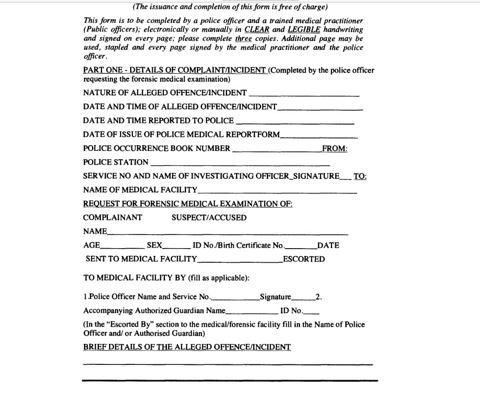 Police P3 Form Pdf Latest 10 Page Police Medical Examination 
