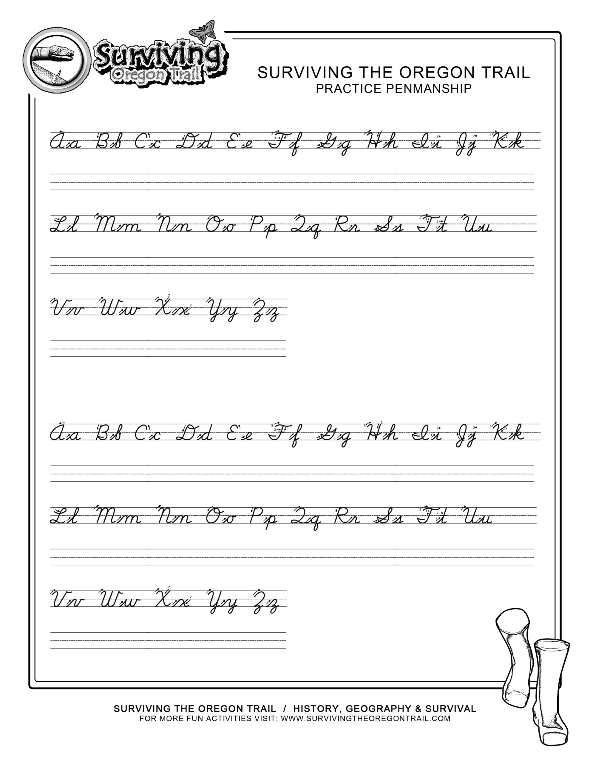 Free Printable Penmanship Practice Worksheets